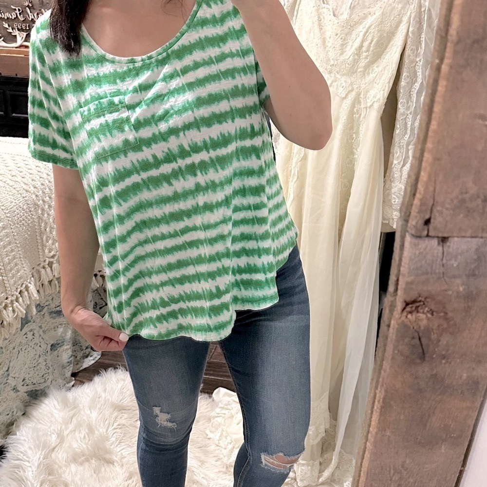 Lane Bryant Green Tie-Dye Women's Top size 18/20 cotton fabric
